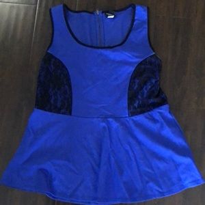 Dark Blue Peplum Top